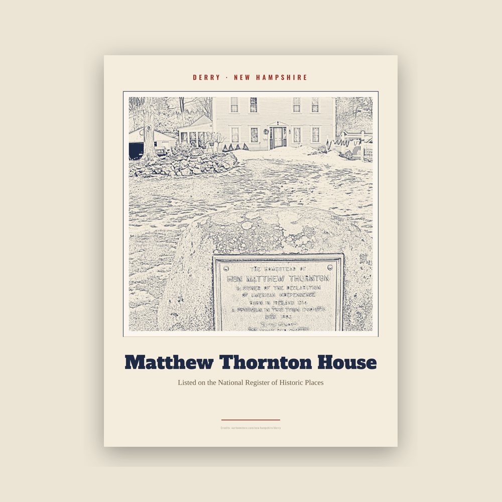 Derry Matthew Thornton House Landmark Print