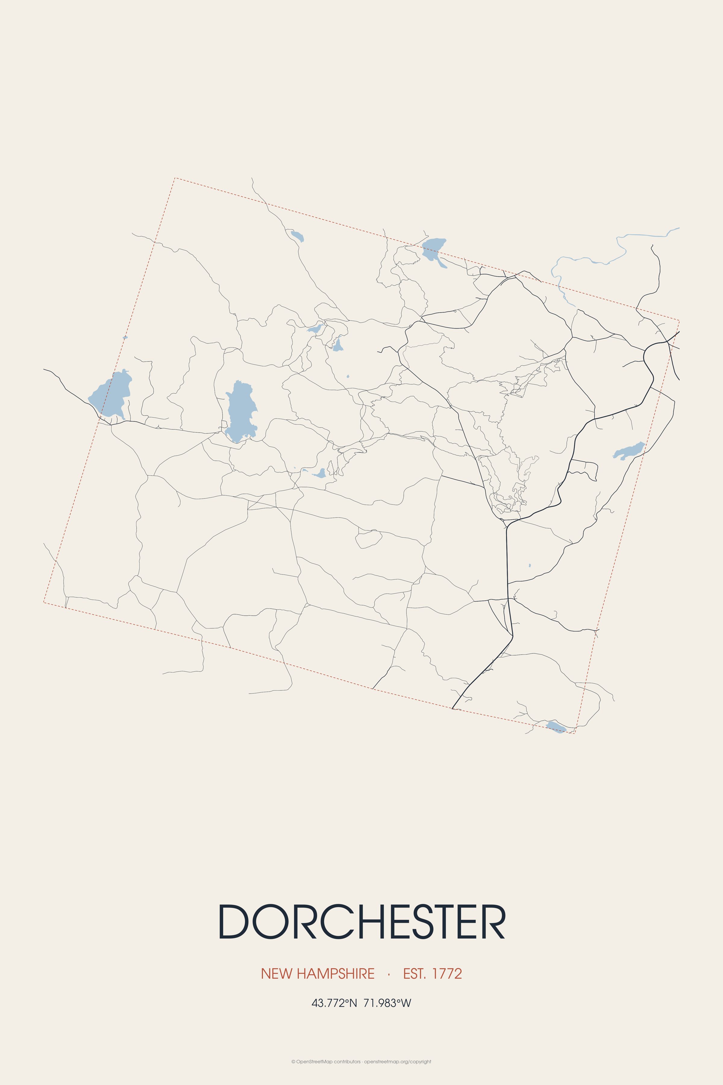 Street map of Dorchester, New Hampshire