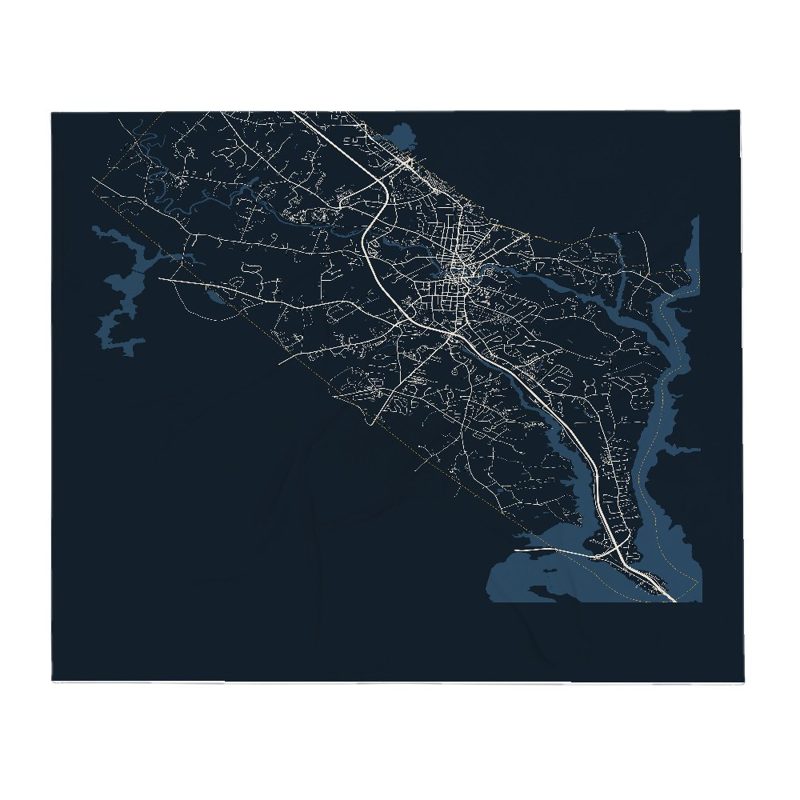 Dover Street Map Throw Blanket