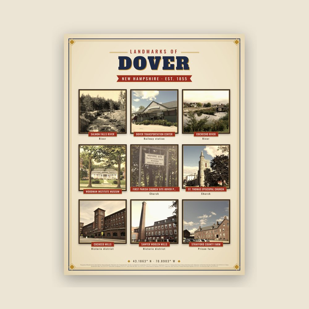 Dover Landmarks Photo Poster