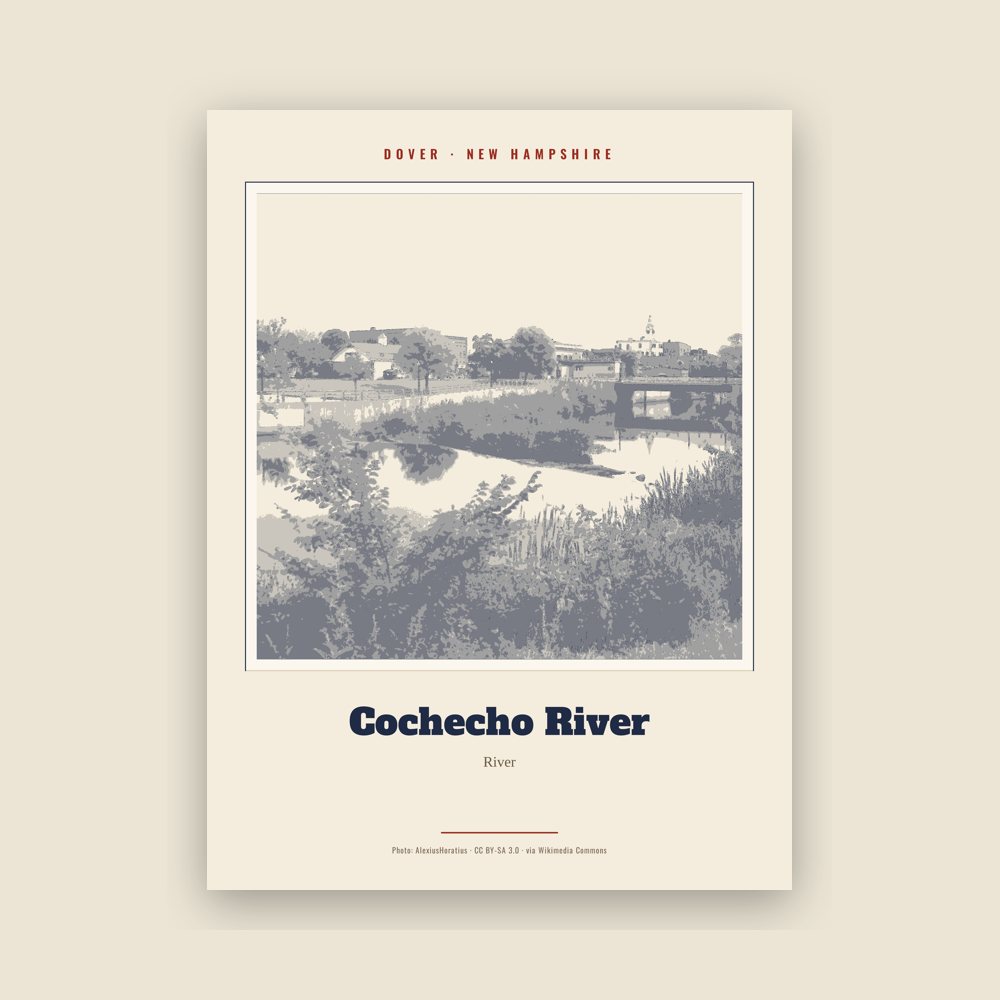 Dover Cochecho River Landmark Print