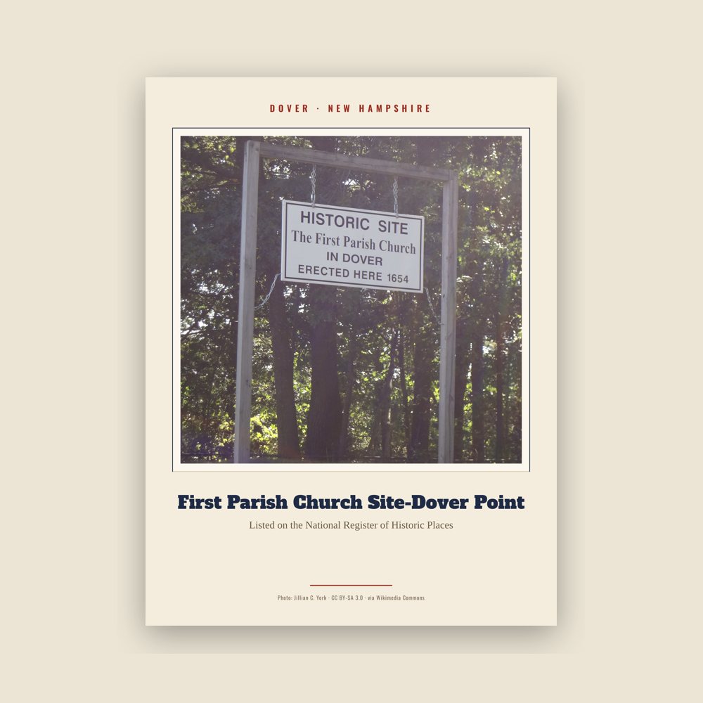 Dover First Parish Church Site-Dover Point Landmark Print