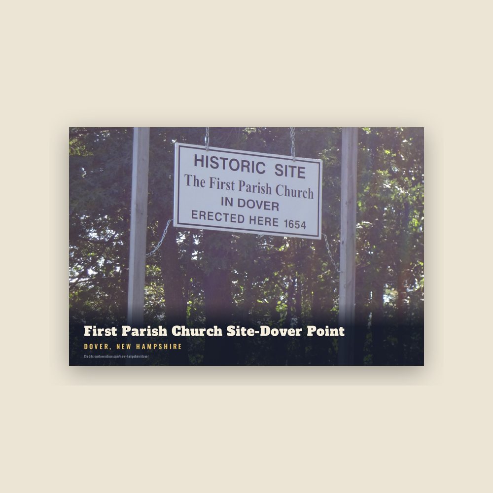 Dover First Parish Church Site-Dover Point Postcard