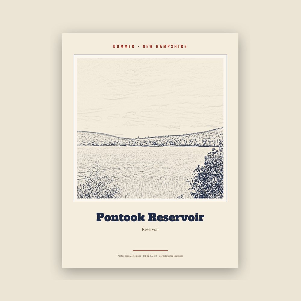 Dummer Pontook Reservoir Landmark Print
