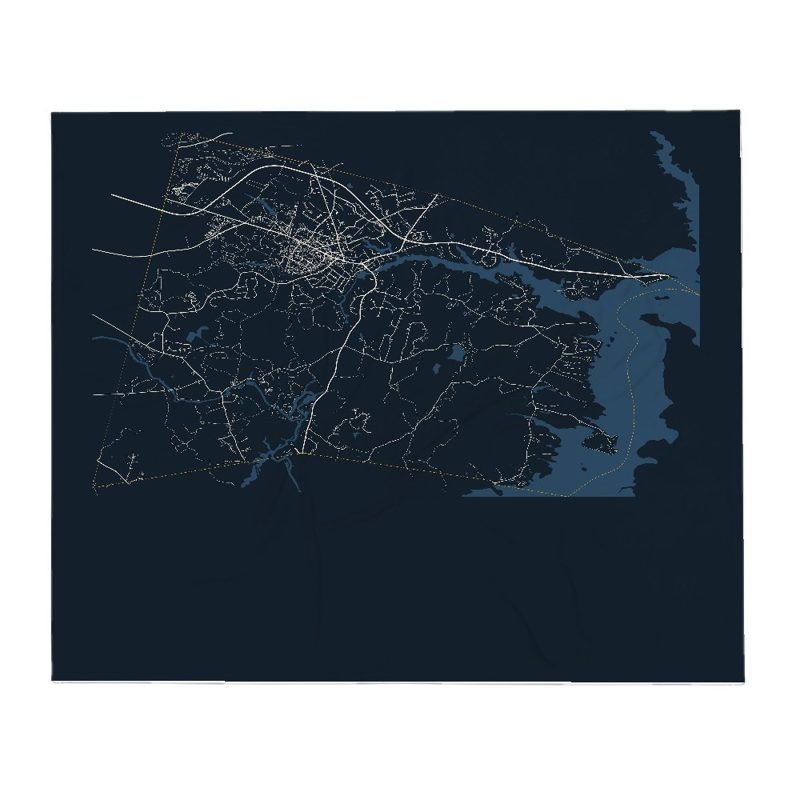 Durham Street Map Throw Blanket