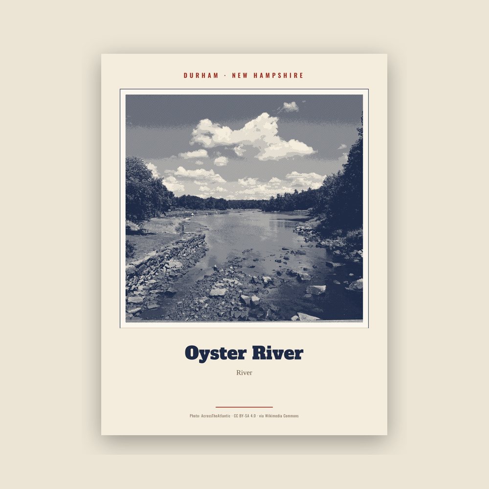 Durham Oyster River Landmark Print
