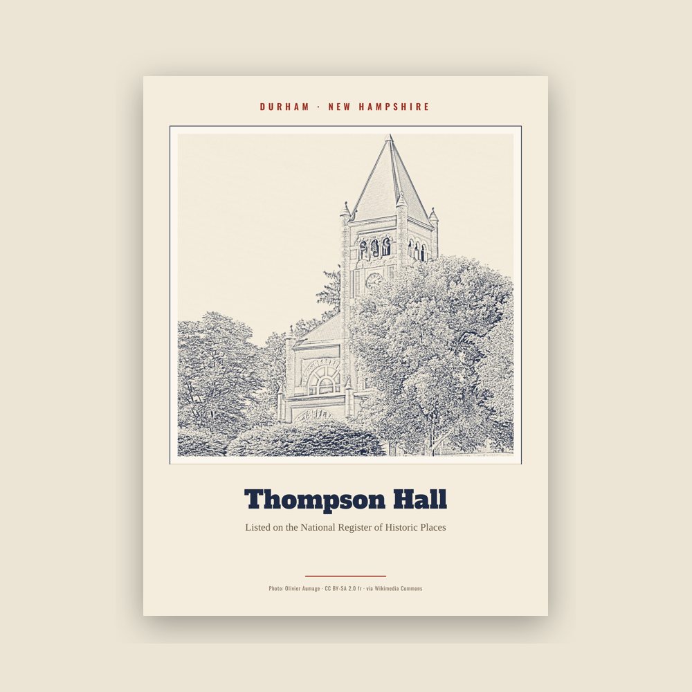 Durham Thompson Hall Landmark Print