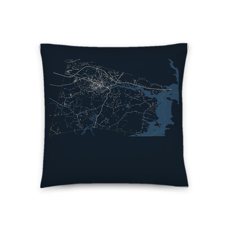Durham Map Throw Pillow