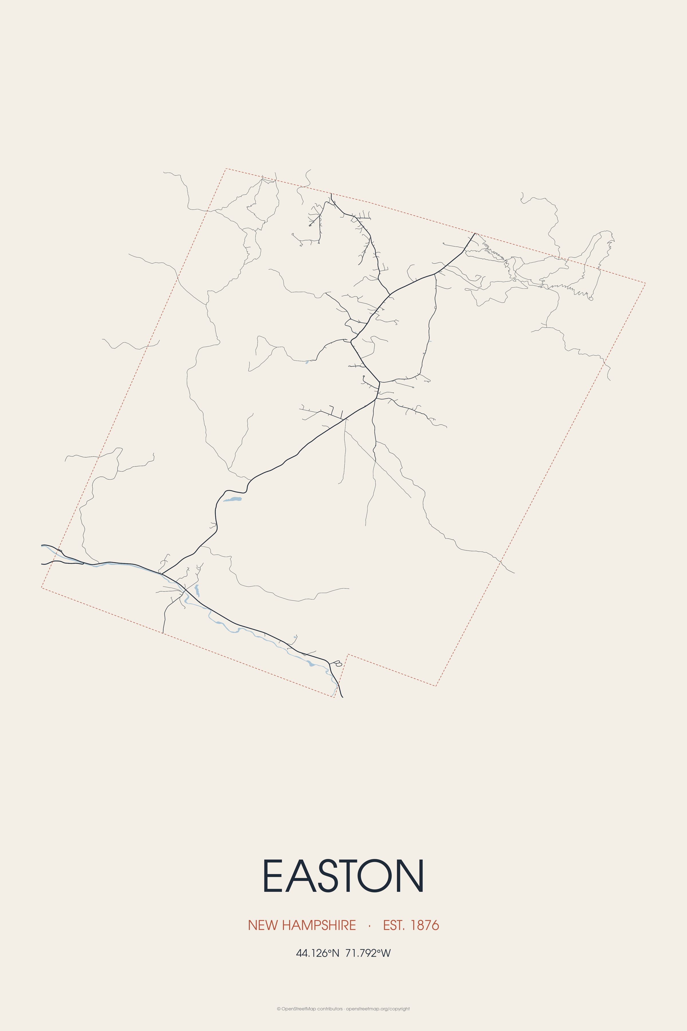 Street map of Easton, New Hampshire