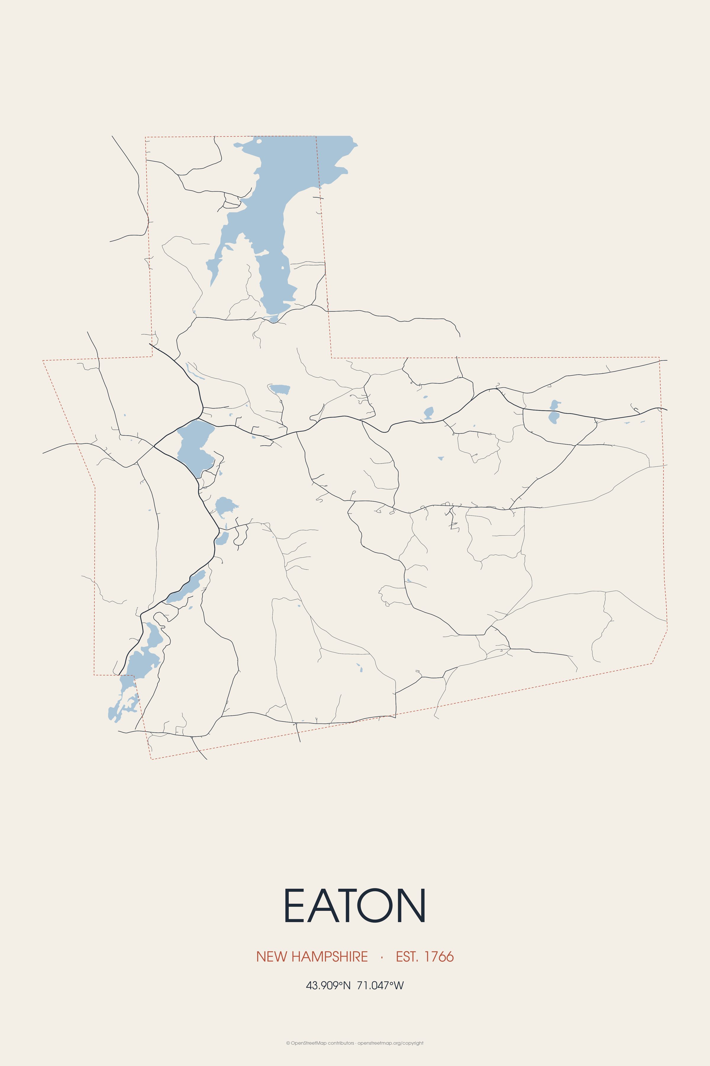 Street map of Eaton, New Hampshire