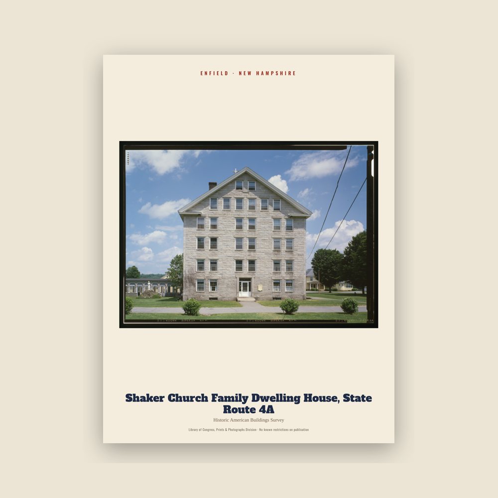 Enfield Shaker Church Family Dwelling House, State Route 4A Archive Print