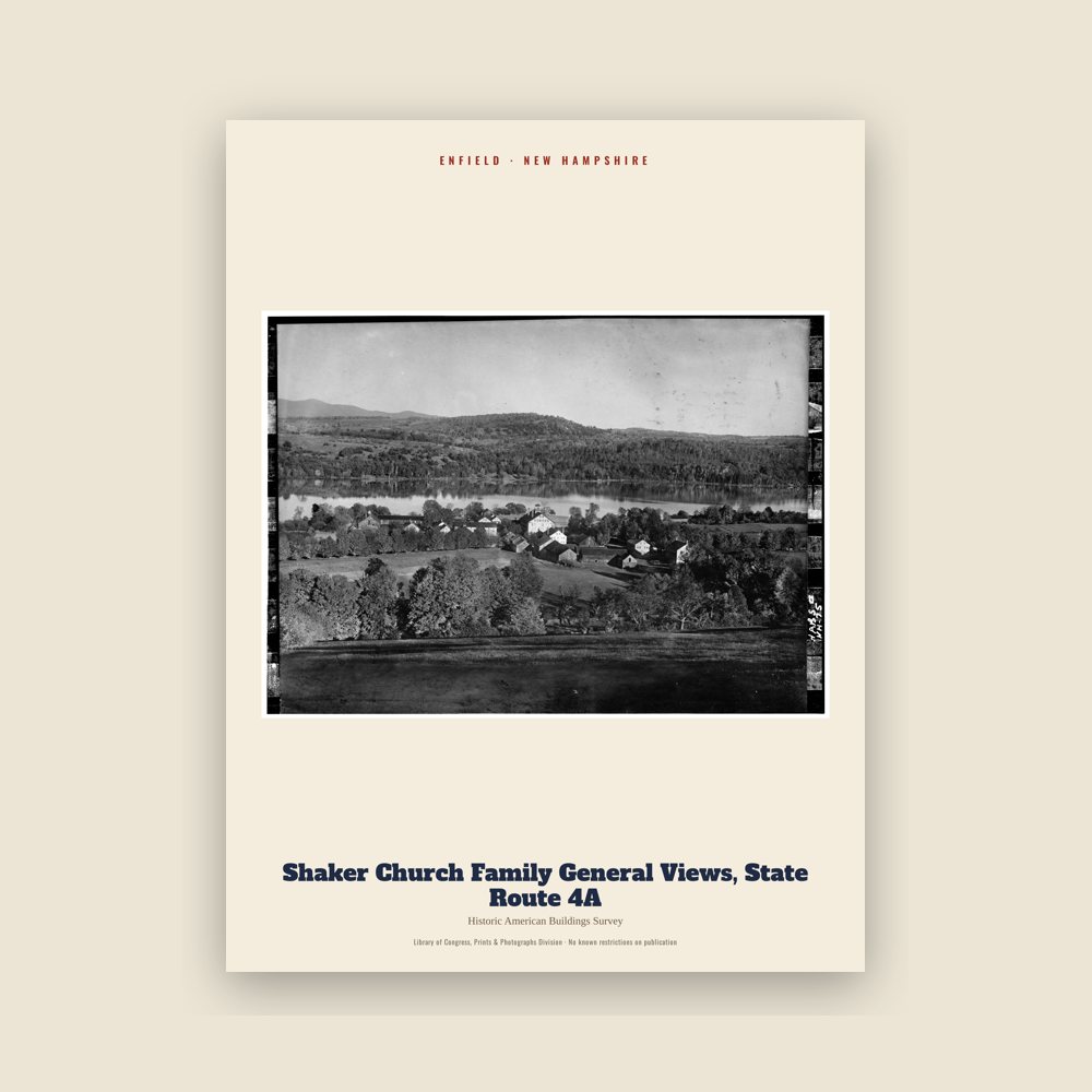 Enfield Shaker Church Family General Views, State Route 4A Archive Print