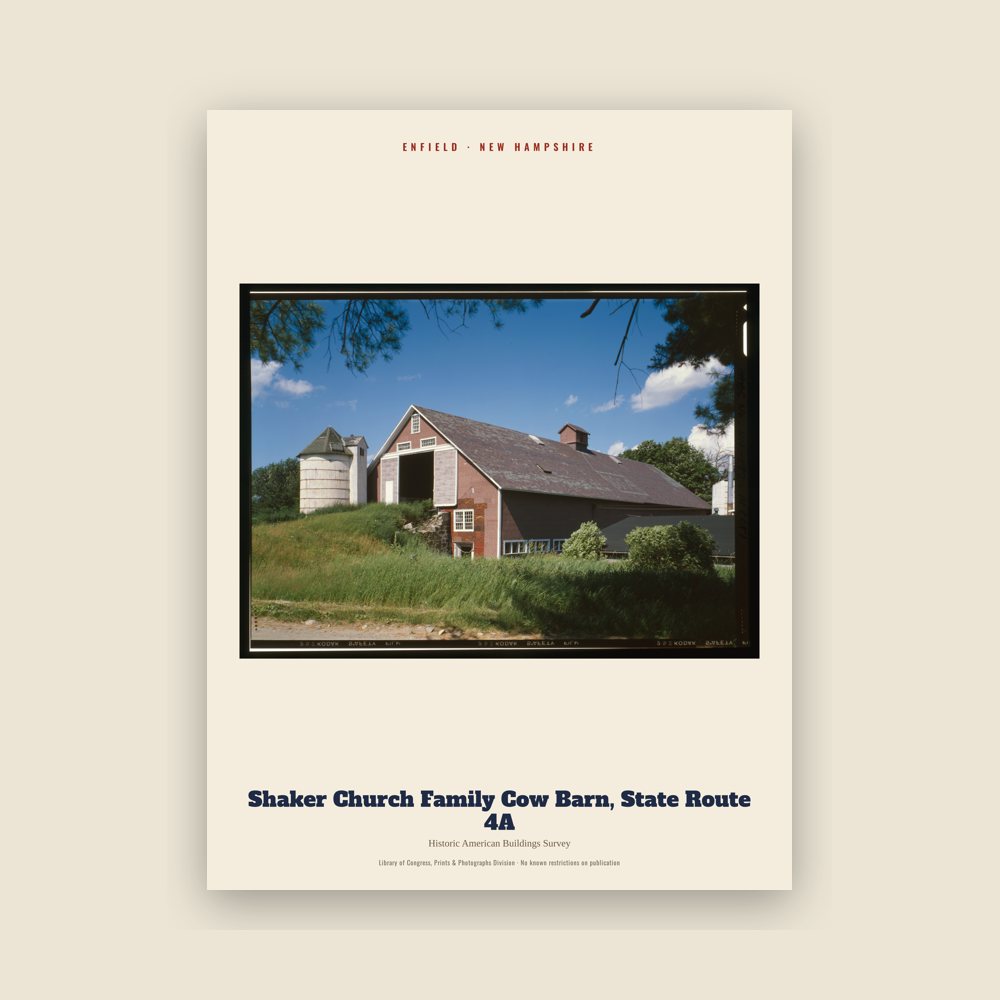 Enfield Shaker Church Family Cow Barn, State Route 4A Archive Print
