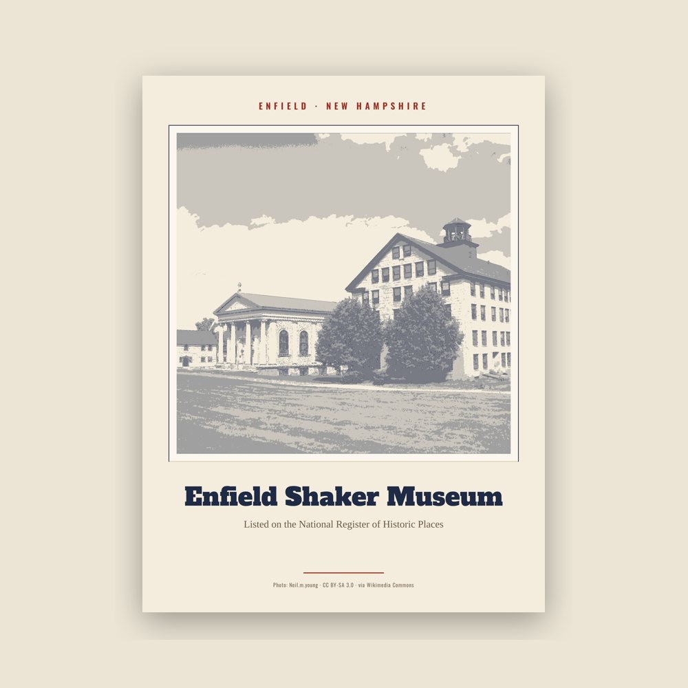 Enfield Enfield Shaker Museum Landmark Print