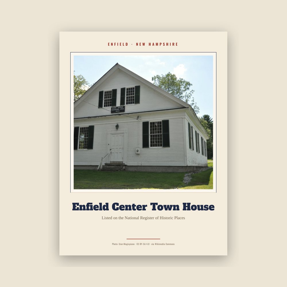 Enfield Enfield Center Town House Landmark Print