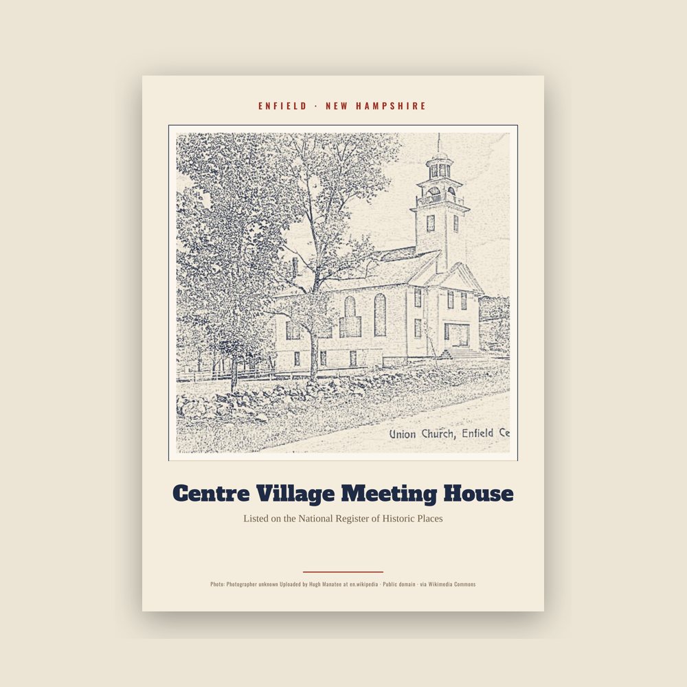Enfield Centre Village Meeting House Landmark Print