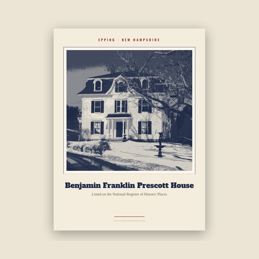 Epping Benjamin Franklin Prescott House Landmark Print