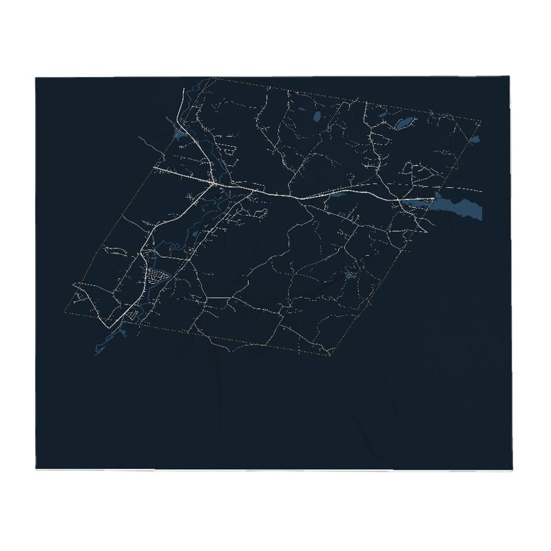 Epsom Street Map Throw Blanket