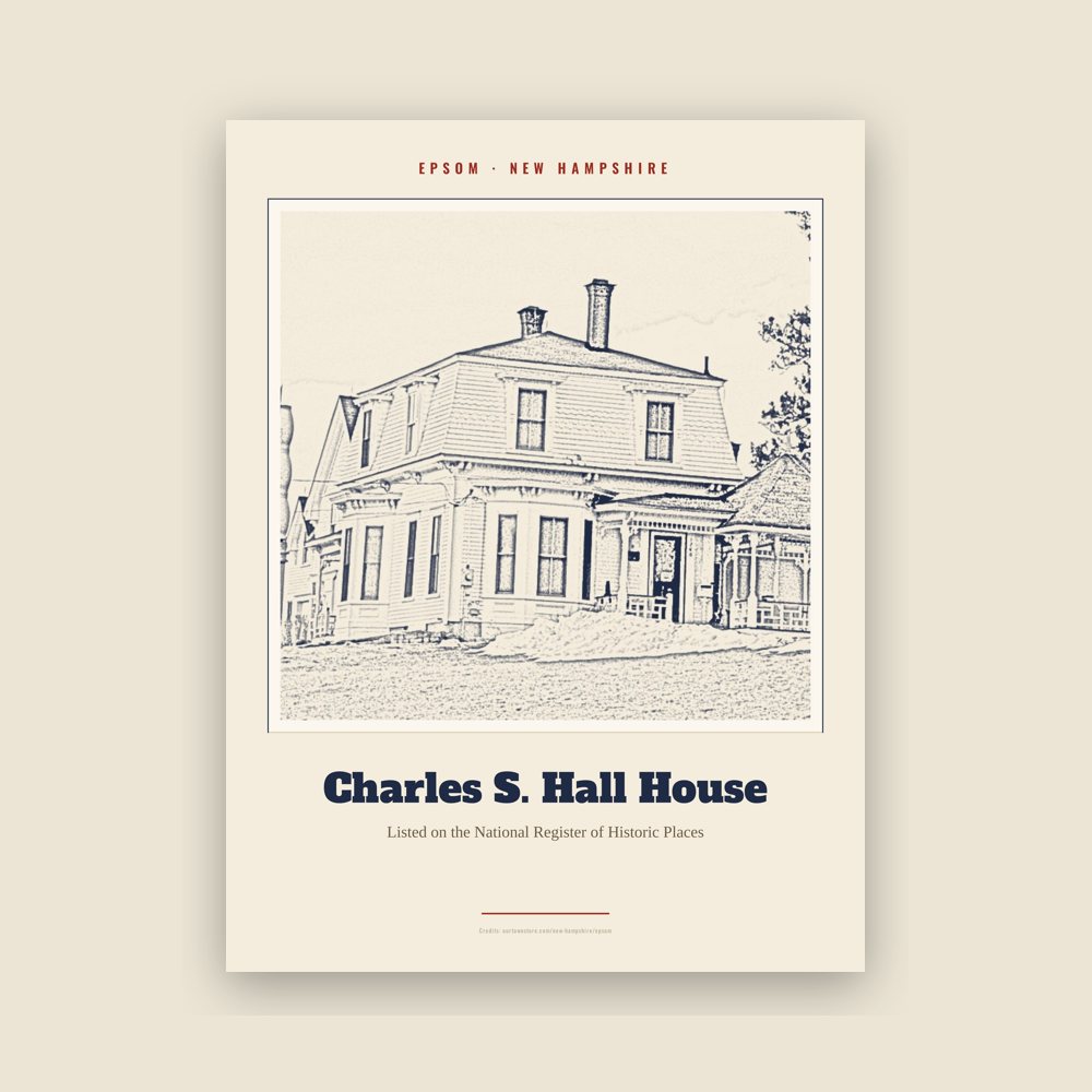 Epsom Charles S. Hall House Landmark Print
