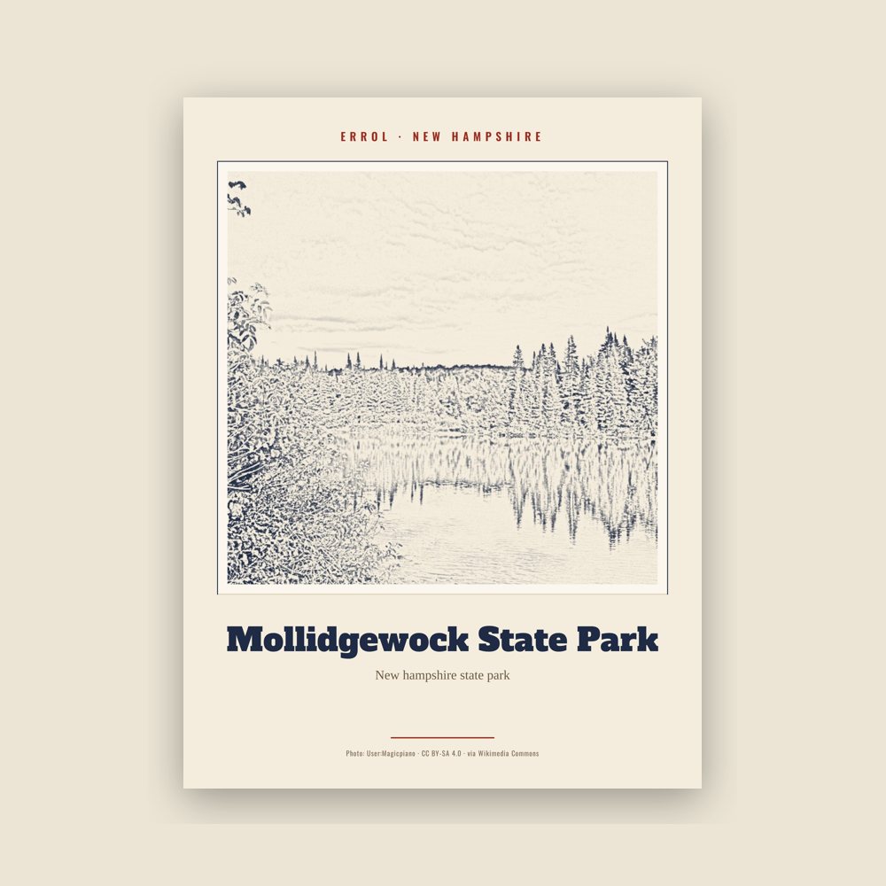 Errol Mollidgewock State Park Landmark Print
