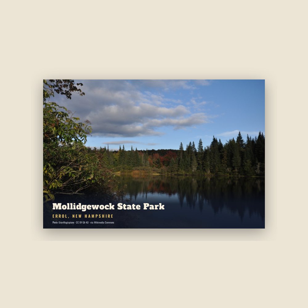 Errol Mollidgewock State Park Postcard
