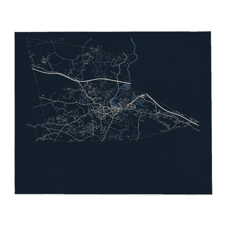 Exeter Street Map Throw Blanket