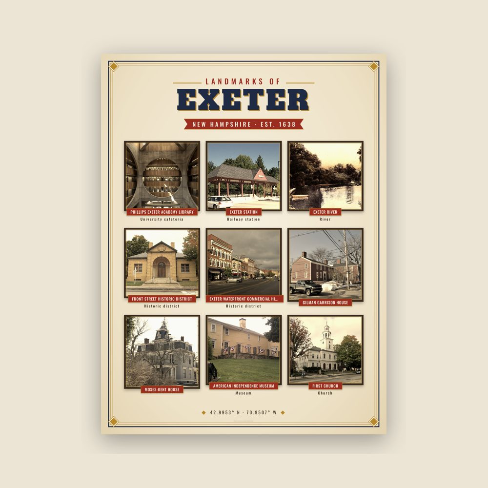 Exeter Landmarks Photo Poster