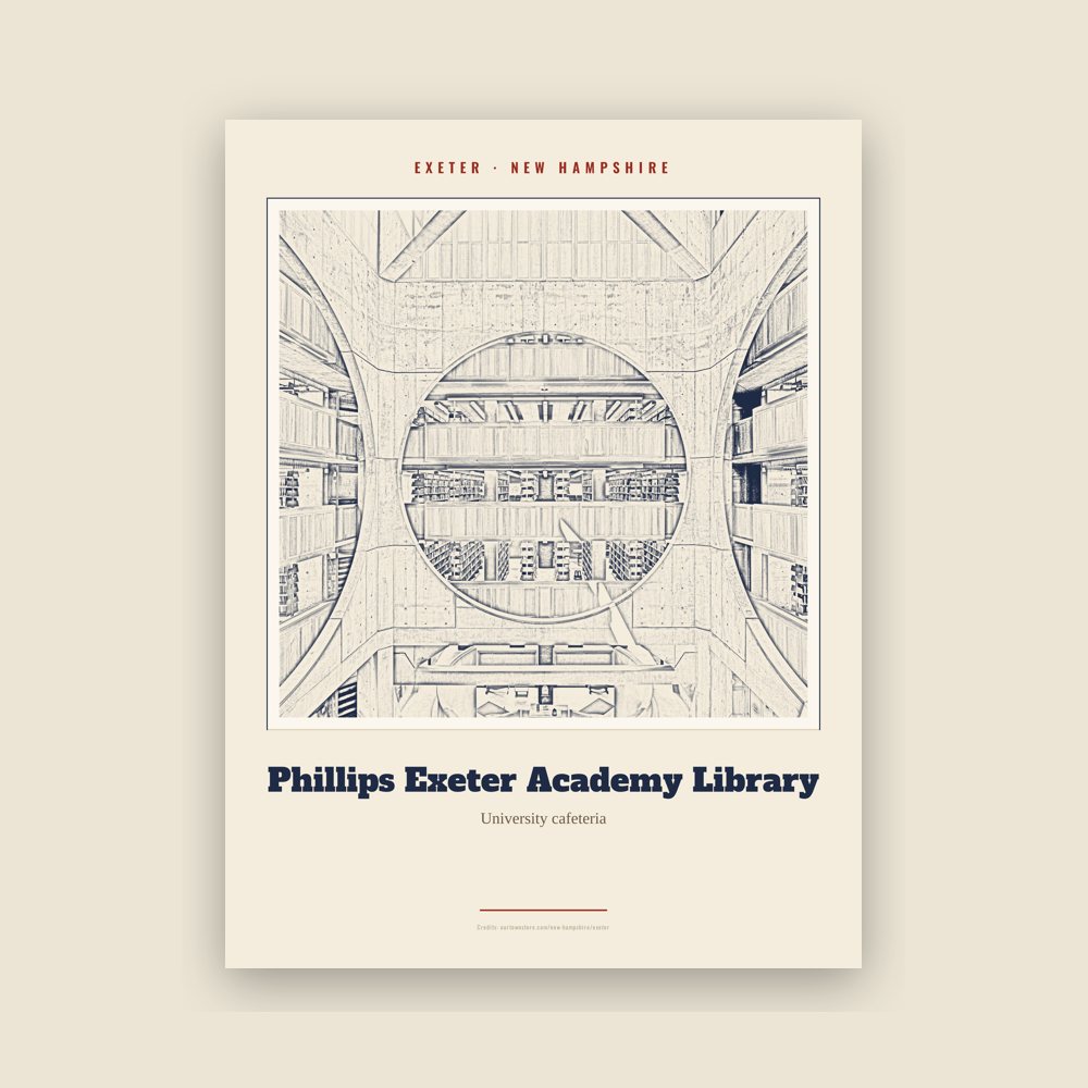 Exeter Phillips Exeter Academy Library Landmark Print