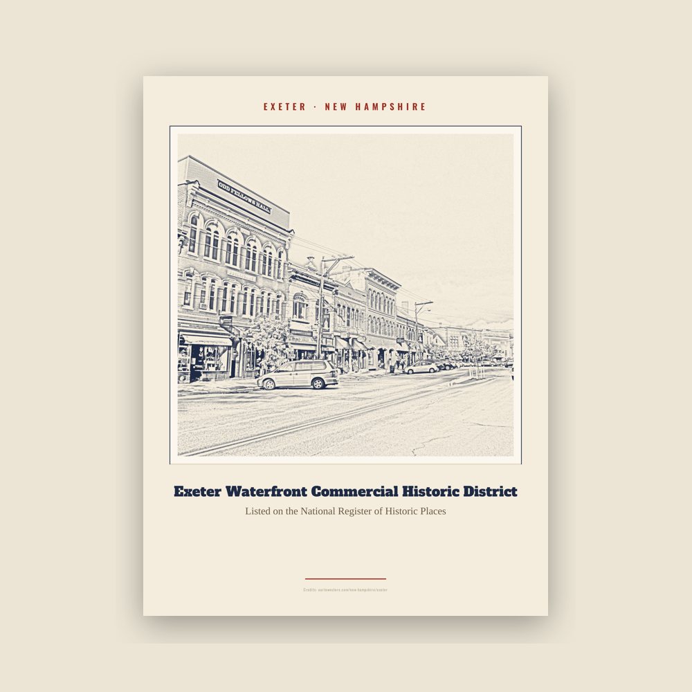 Exeter Exeter Waterfront Commercial Historic District Landmark Print