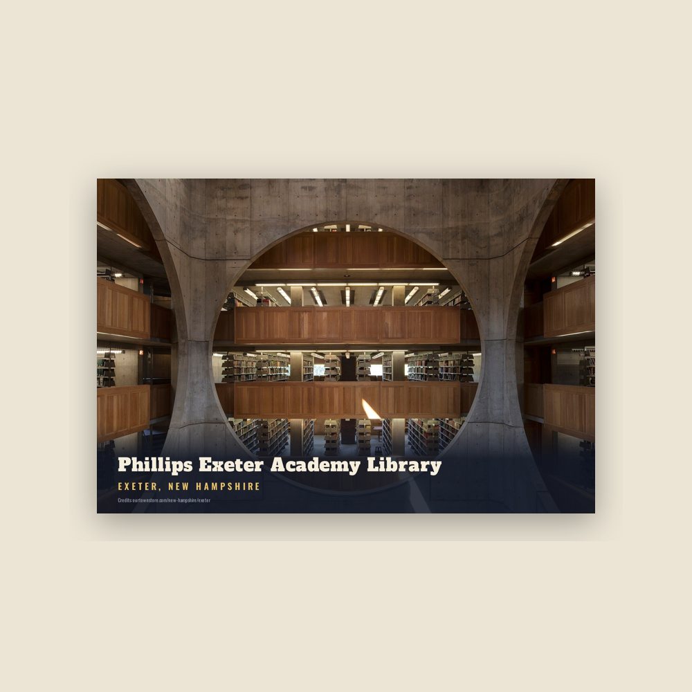 Exeter Phillips Exeter Academy Library Postcard