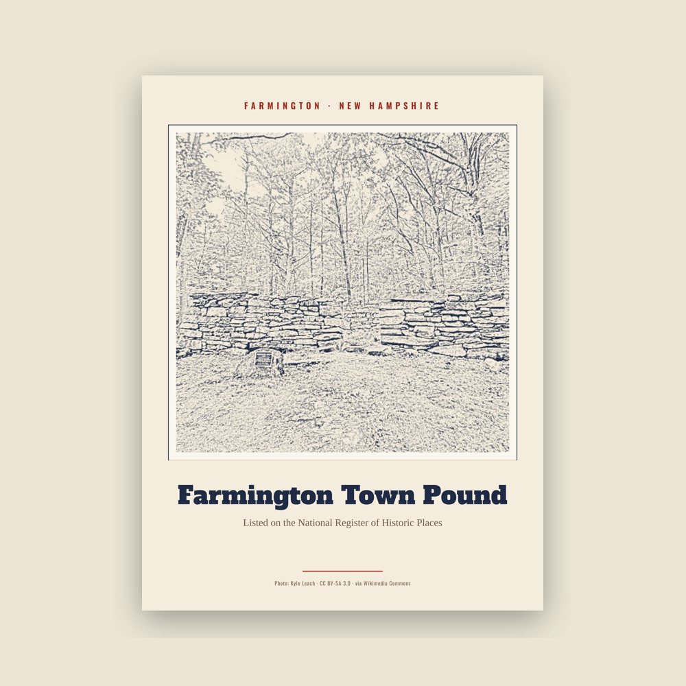 Farmington Farmington Town Pound Landmark Print