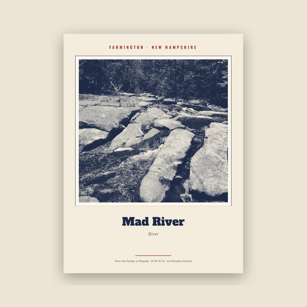 Farmington Mad River Landmark Print
