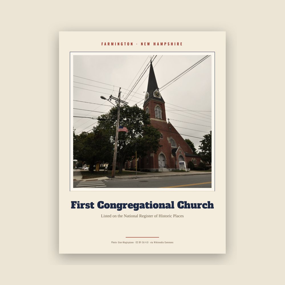 Farmington First Congregational Church Landmark Print