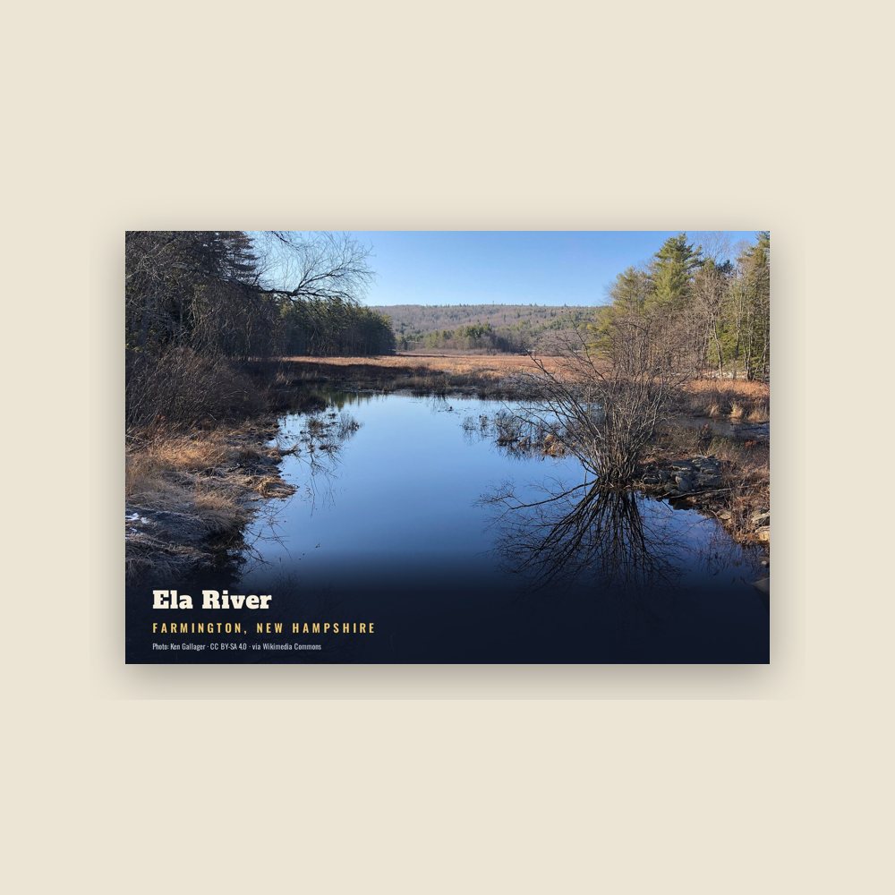 Farmington Ela River Postcard