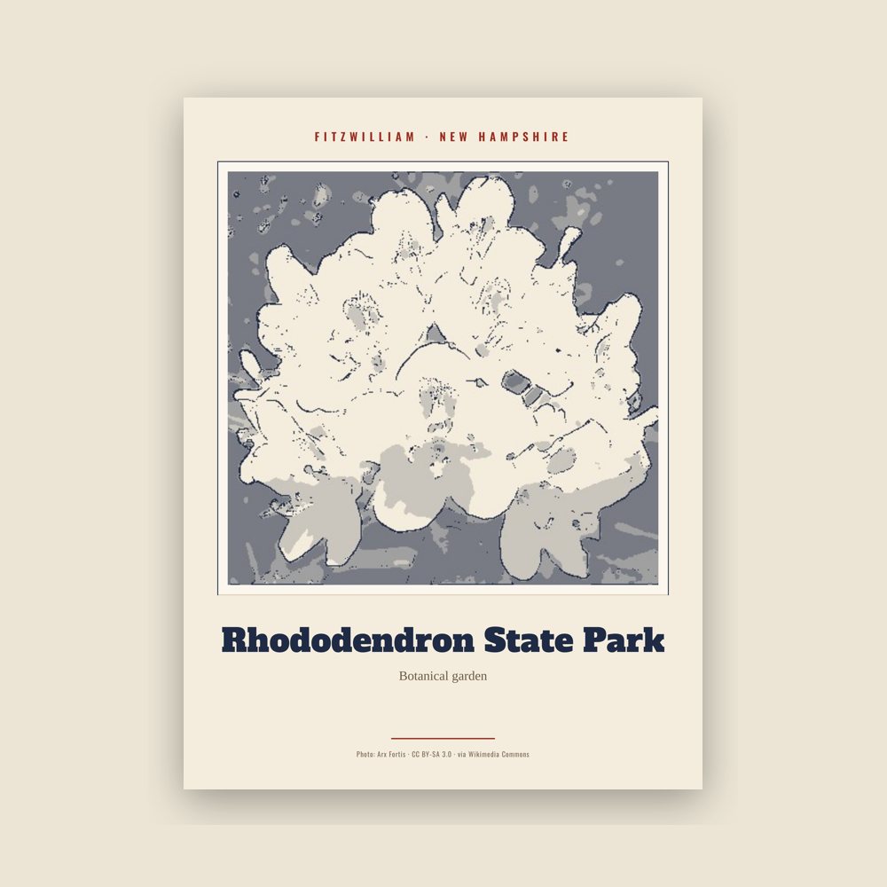 Fitzwilliam Rhododendron State Park Landmark Print