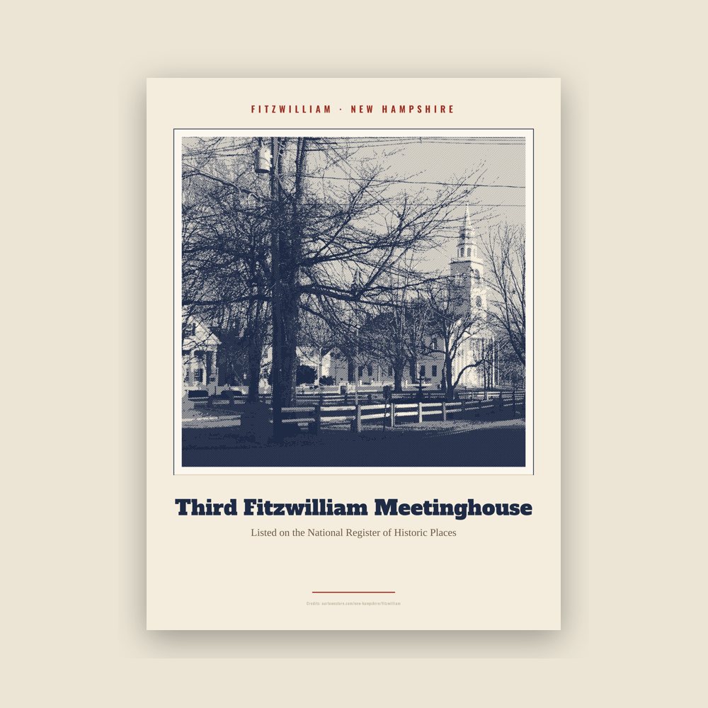 Fitzwilliam Third Fitzwilliam Meetinghouse Landmark Print