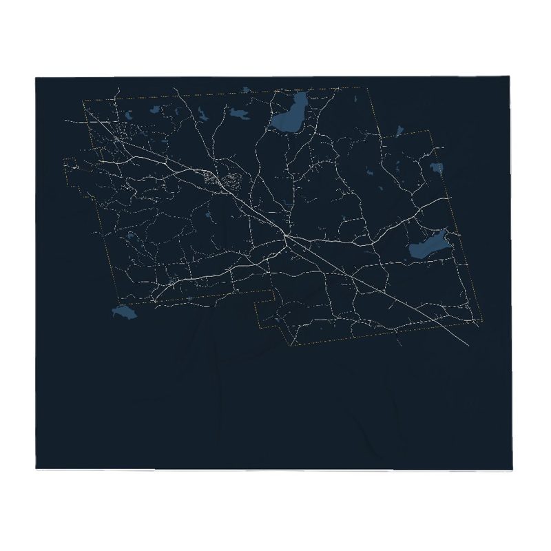 Francestown Street Map Throw Blanket