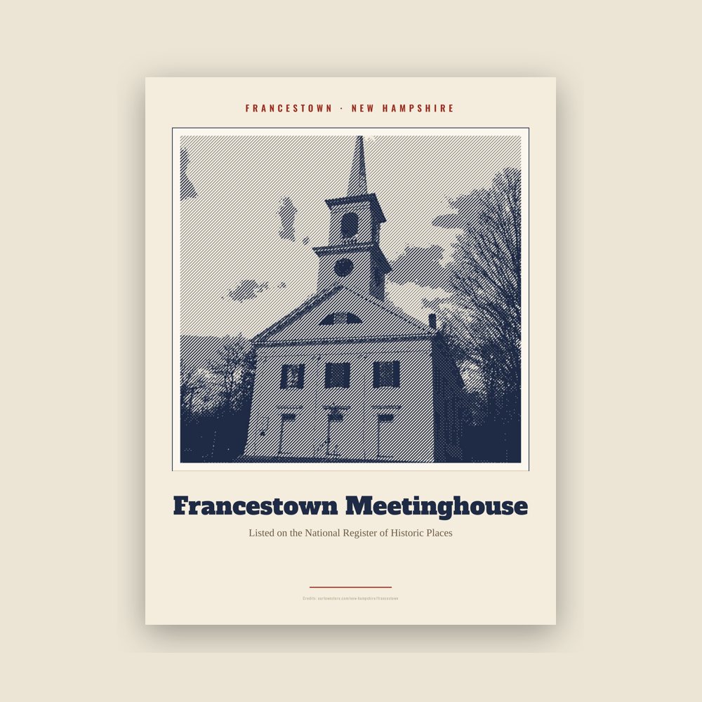 Francestown Francestown Meetinghouse Landmark Print
