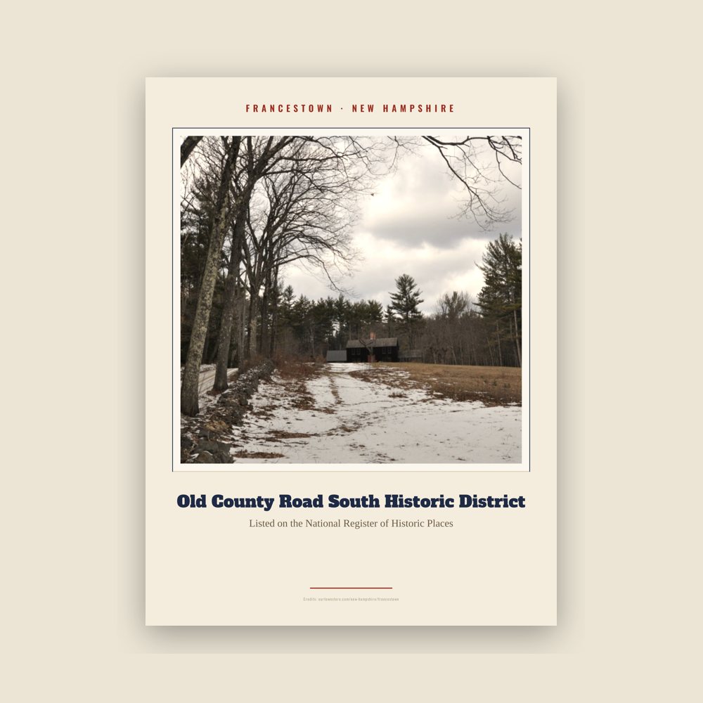 Francestown Old County Road South Historic District Landmark Print