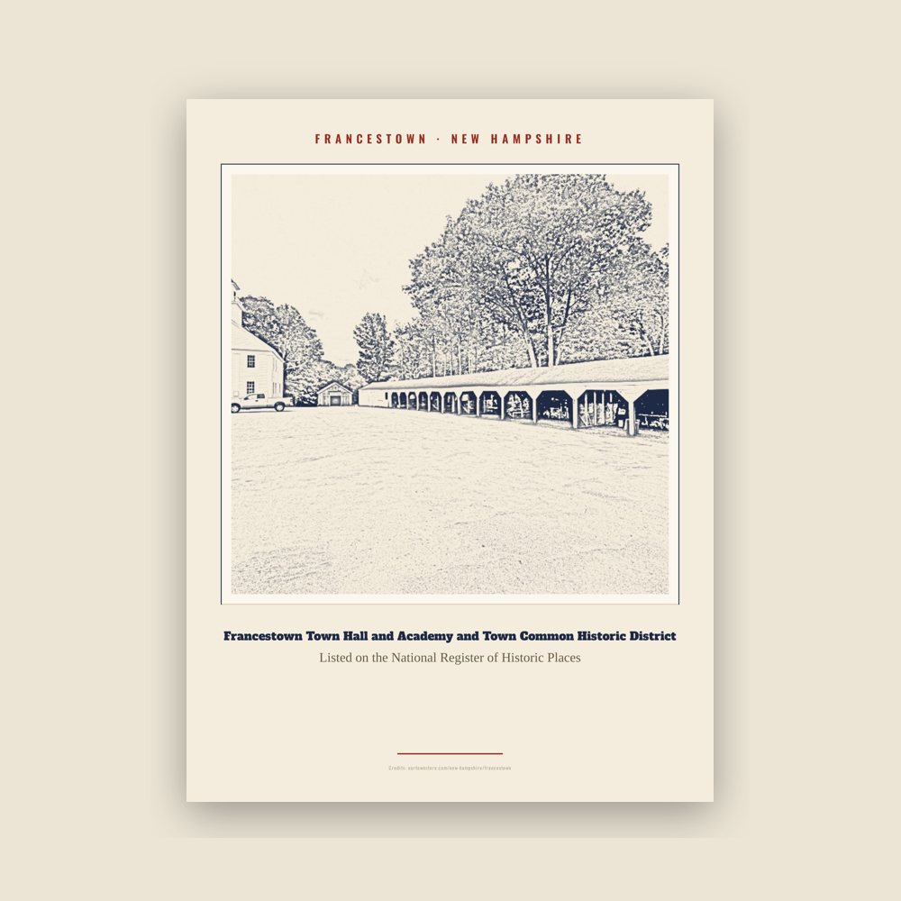Francestown Francestown Town Hall and Academy and Town Common Historic District Landmark Print
