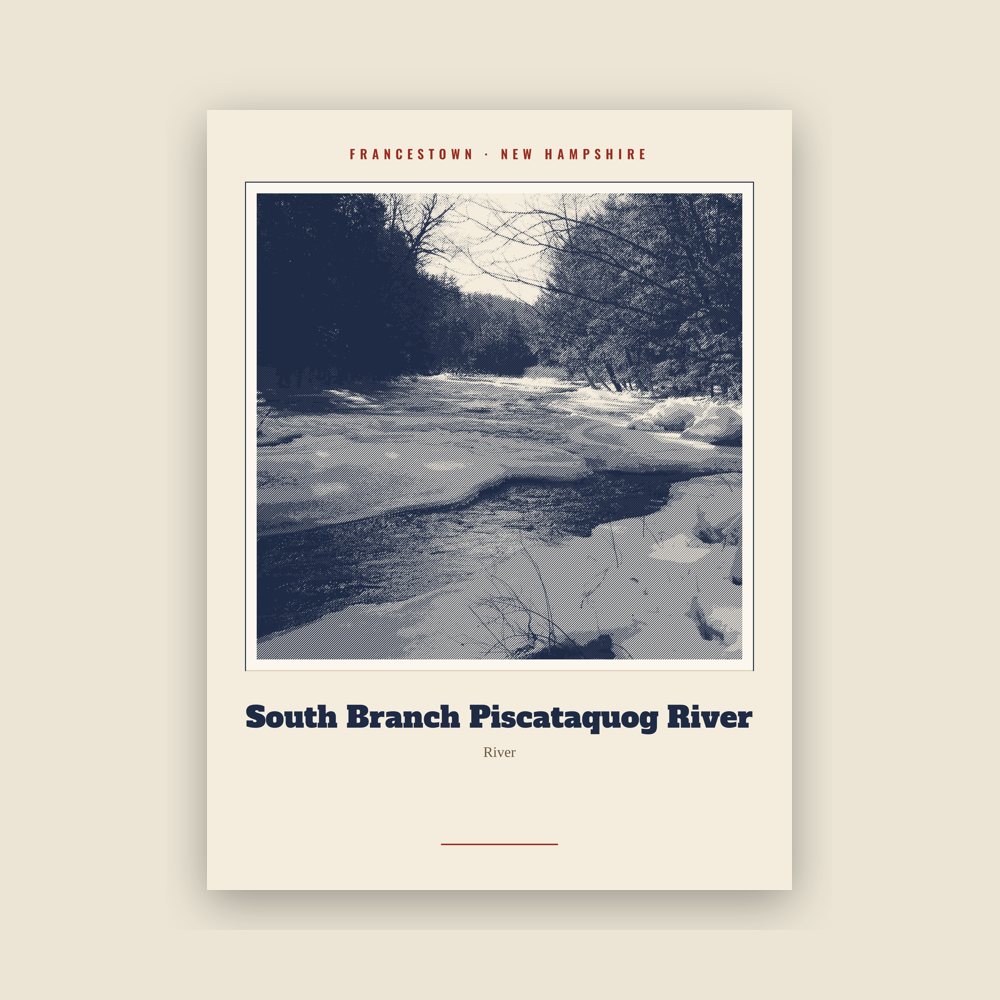 Francestown South Branch Piscataquog River Landmark Print