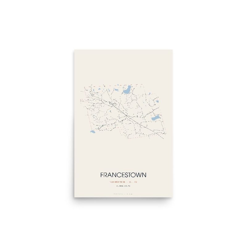 Francestown Street Map Poster · Linen