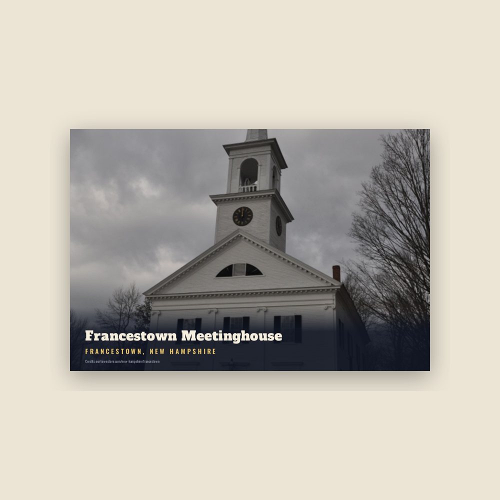 Francestown Francestown Meetinghouse Postcard
