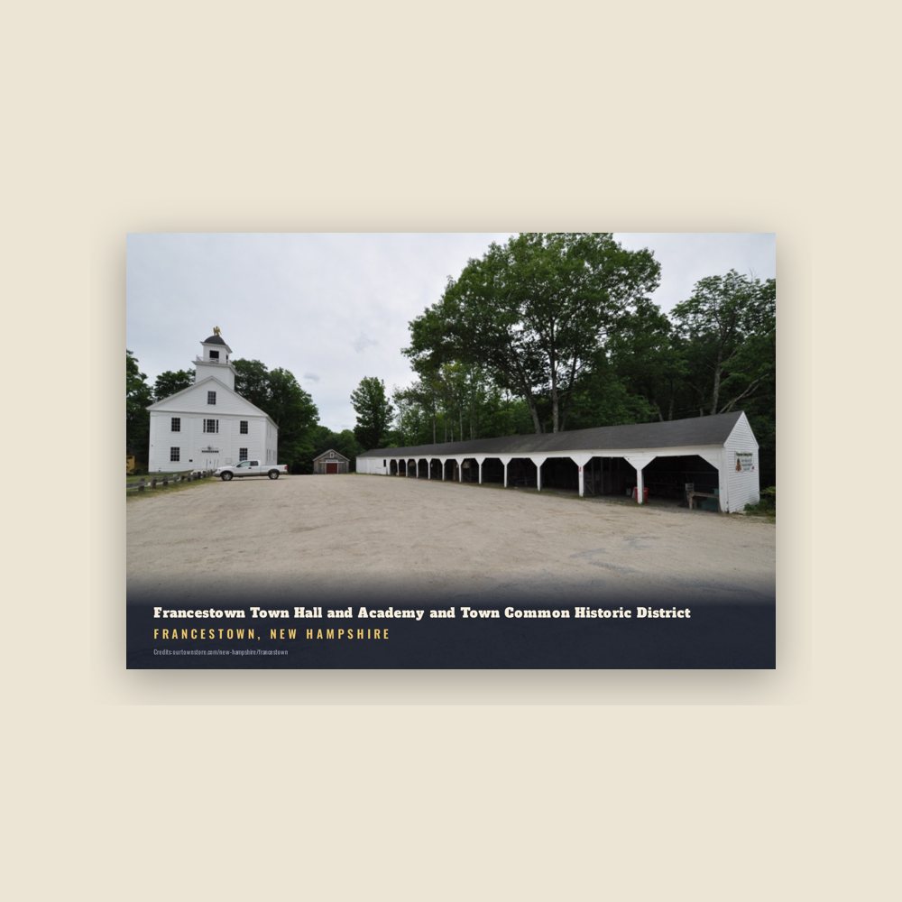 Francestown Francestown Town Hall and Academy and Town Common Historic District Postcard