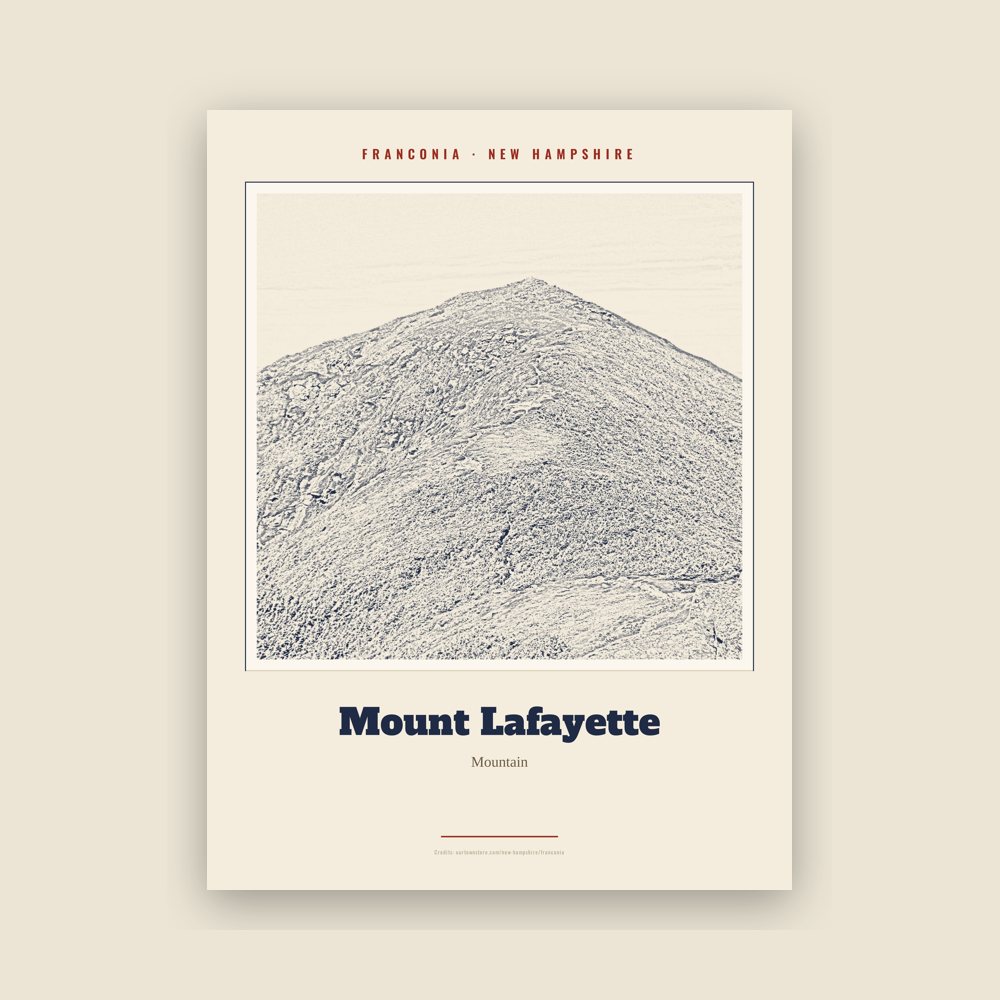 Franconia Mount Lafayette Landmark Print