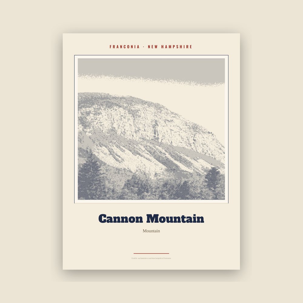 Franconia Cannon Mountain Landmark Print