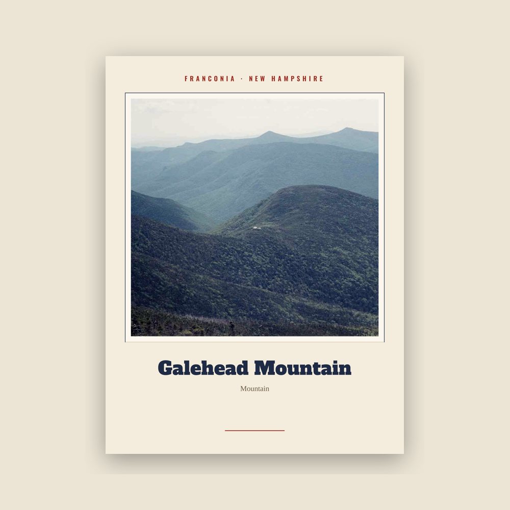 Franconia Galehead Mountain Landmark Print