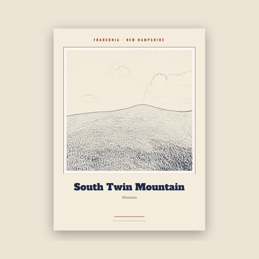 Franconia South Twin Mountain Landmark Print
