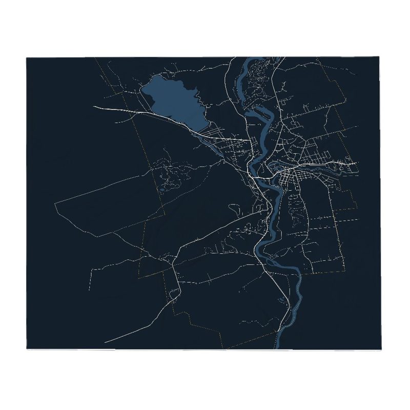 Franklin Street Map Throw Blanket