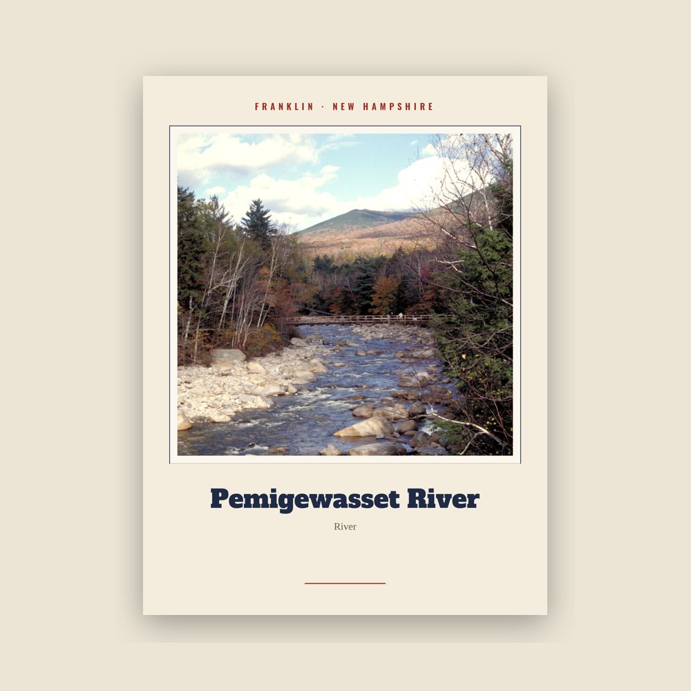 Franklin Pemigewasset River Landmark Print